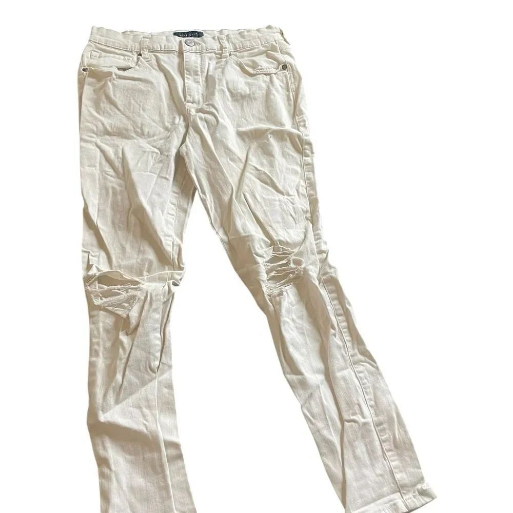 Aeropostale size 12 high waisted white Distressed Jeans excellent condition